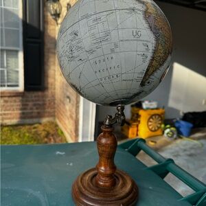 Vintage Style Globe with Wooden Stand